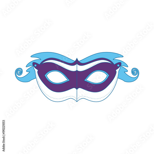 carnival mask with feathers vector illustration design