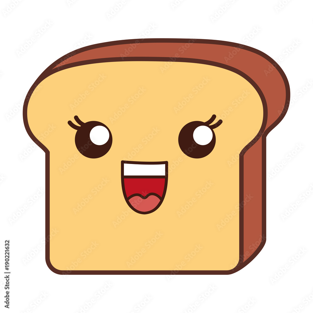 kawaii loaf slice icon kawaii loaf slice icon