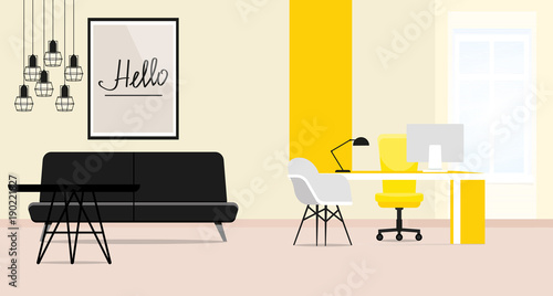Office interior. Vector illustration.