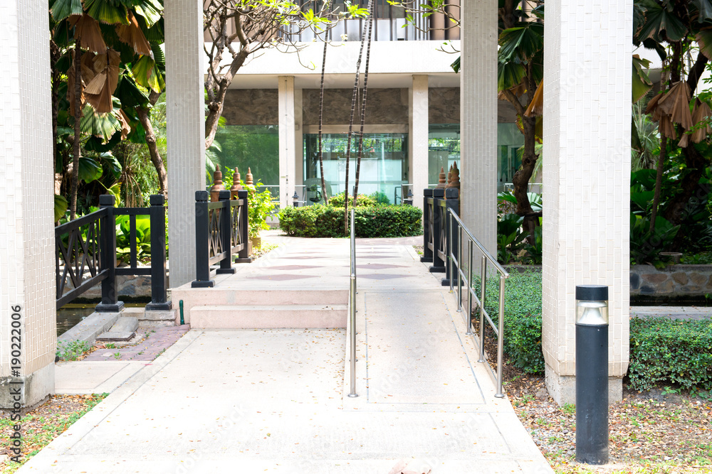 Disable Ramp Office front side of ramp way to support wheelchair disabled people infront of ...