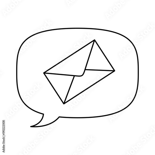 speech bubble with envelope mail vector illustration design