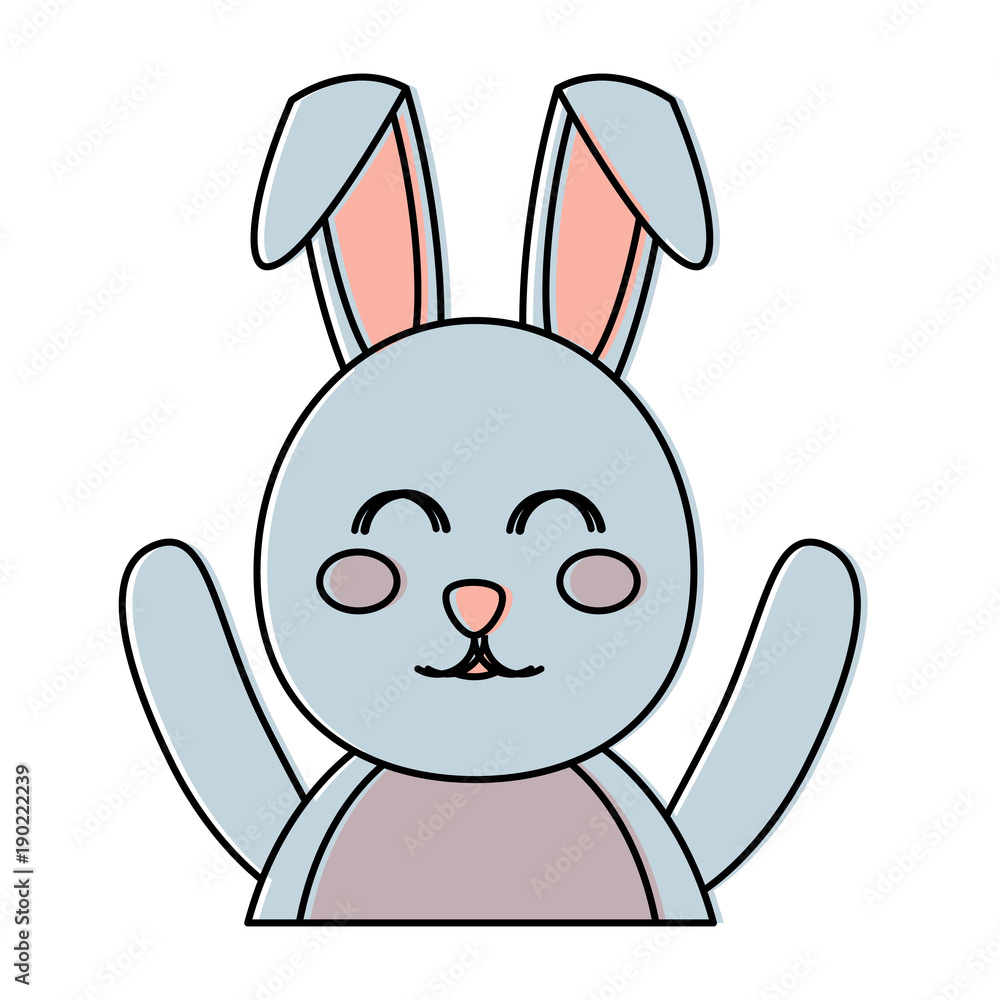 Obraz premium cute bunny portrait cartoon funny animal vector illustration