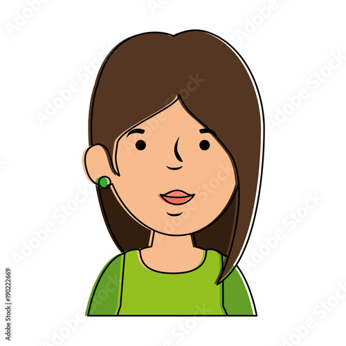 beautiful and young woman character vector illustration design