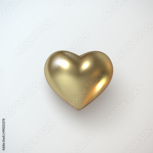 Golden realistic heart.