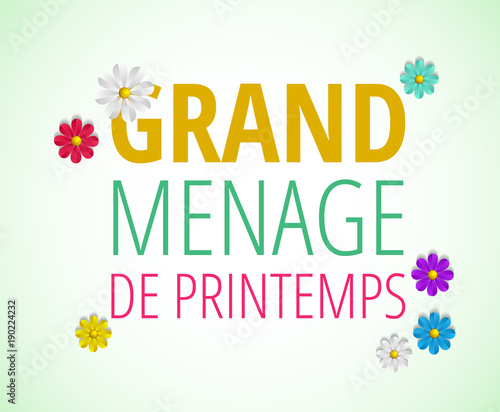 Spring cleaning background. Grand ménage de printemps.