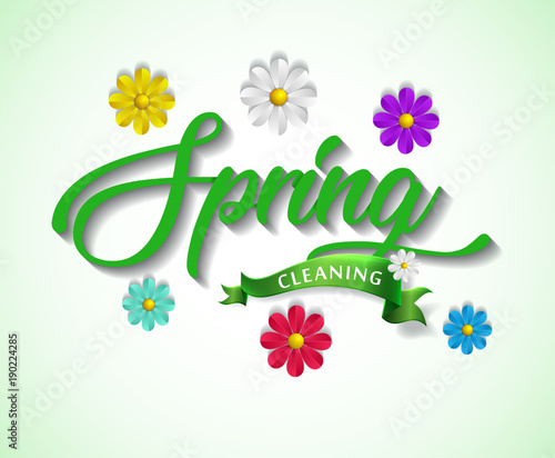 Spring cleaning background. Grand ménage de printemps.