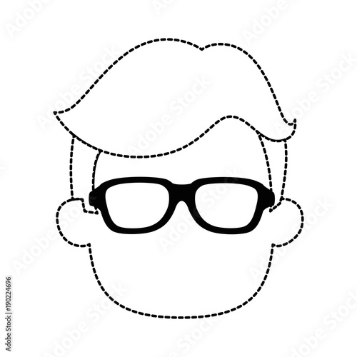 young man head avatar character vector illustration design