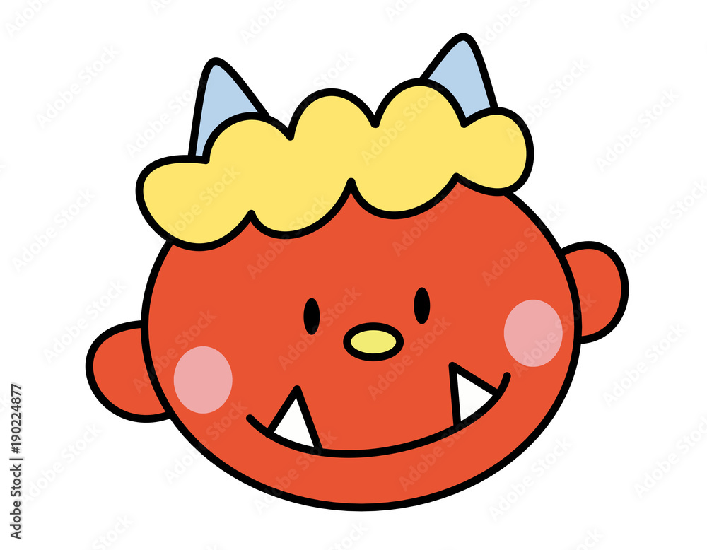 鬼の顔(赤、頬) 鬼の顔(赤、頬)