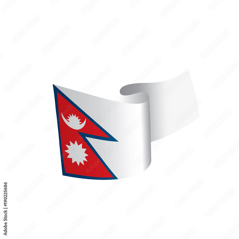 Obraz premium Nepal flag, vector illustration