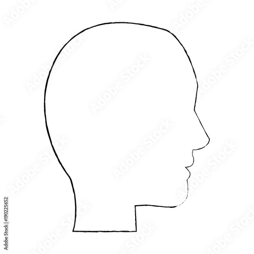 human head profile character man vector illustration