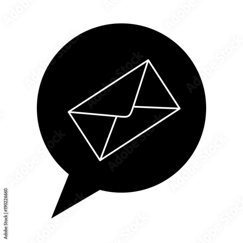 speech bubble with envelope mail vector illustration design