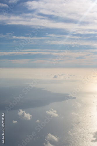 Clouds in the sky  view from an airplane