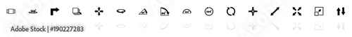 Rotate icons - Black horizontal Illustration symbol on White Background with a mirror Shadow reflection. Flat Vector Icon.
