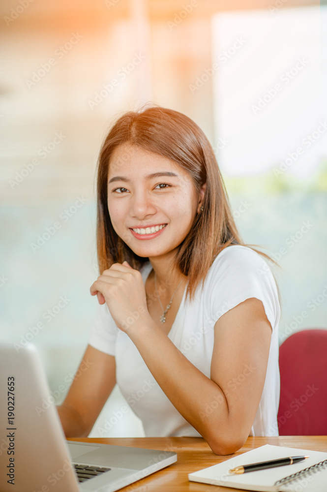 beautiful women owner business woman work at home for online shopping .online business concept beautiful women owner business woman work at home for online shopping .online business concept