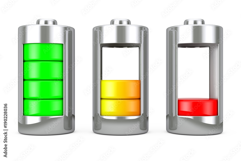 Abstract Charging Battery with Charge Levels. 3d Rendering Abstract Charging Battery with Charge Levels. 3d Rendering