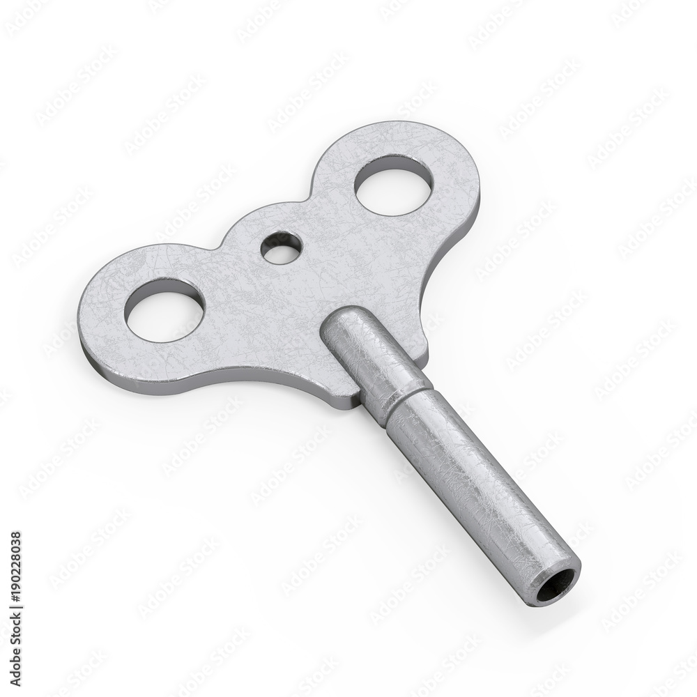 Old Metal Windup Key for Clock and Toys. 3d Rendering Old Metal Windup Key for Clock and Toys. 3d Rendering