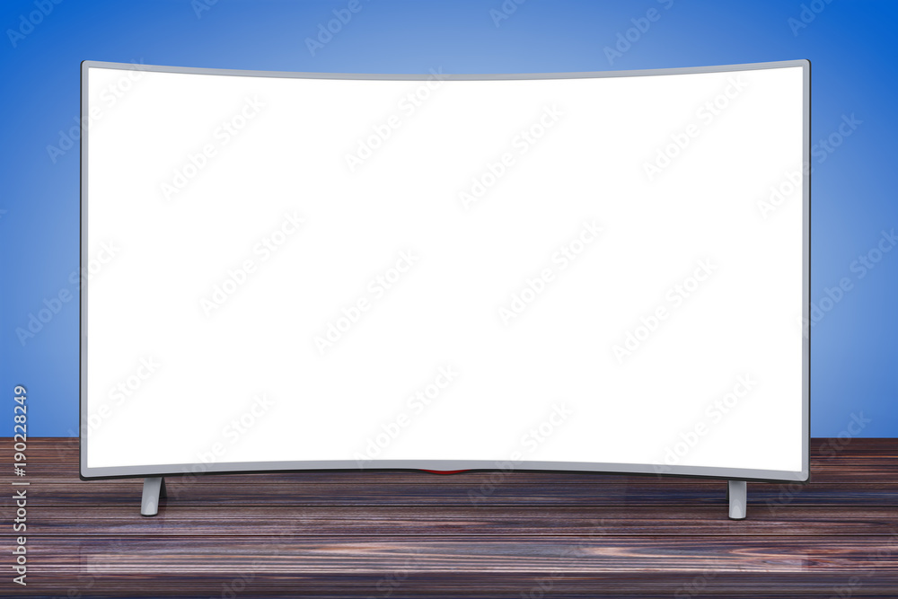 Curved Smart LCD Plasma TV or Monitor. 3d Rendering Curved Smart LCD Plasma TV or Monitor. 3d Rendering