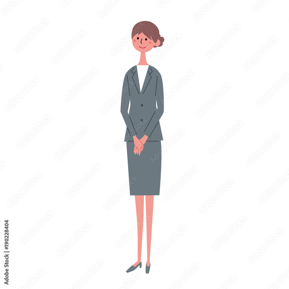 スーツ姿の女性 立つ ポーズ イラスト Stock Vector Adobe Stock