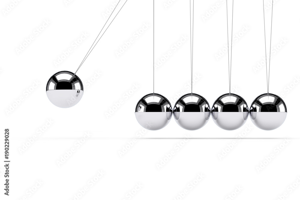 Classic Shiny Newton Cradle. 3d Rendering Classic Shiny Newton Cradle. 3d Rendering