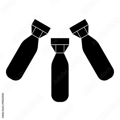 Military air bomb icon Black color icon