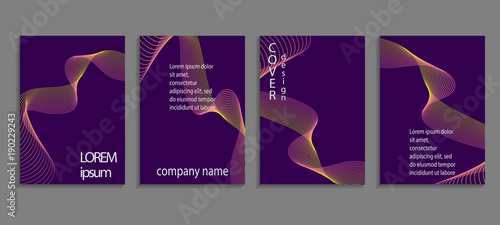 Set of luxury ultraviolet cover templates. Vector violet cover design for placards, banners, flyers, presentations and cards
