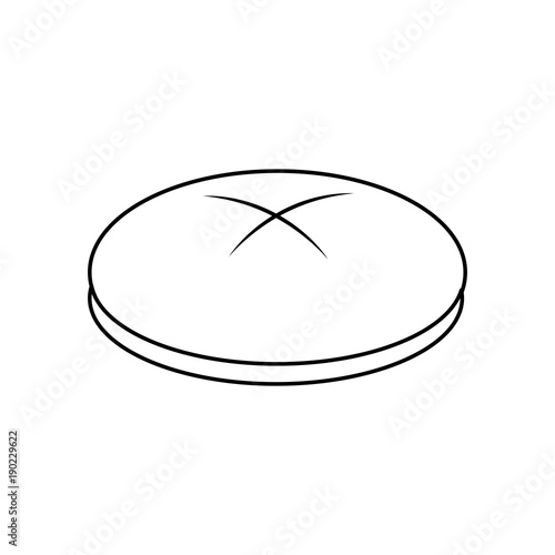 bread round loaf served as a meal accompaniment vector illustration outline design