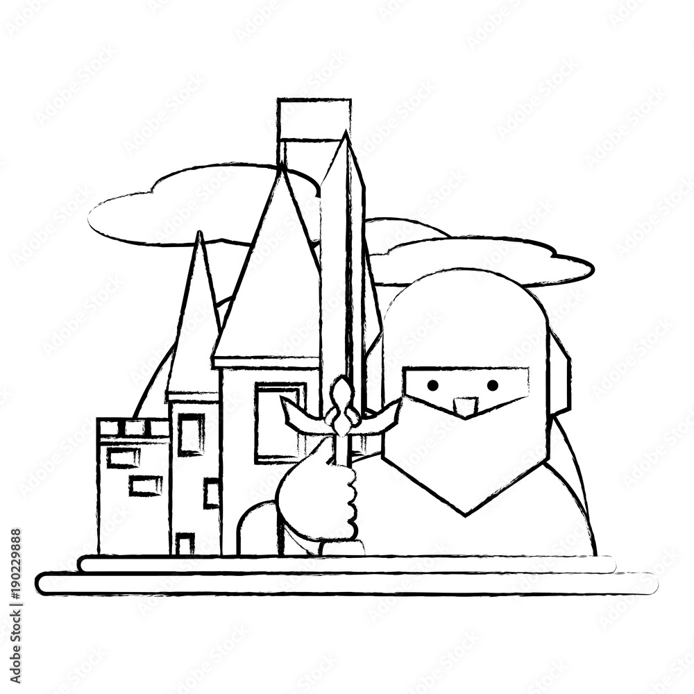 Fototapeta premium Medieval castle icon image