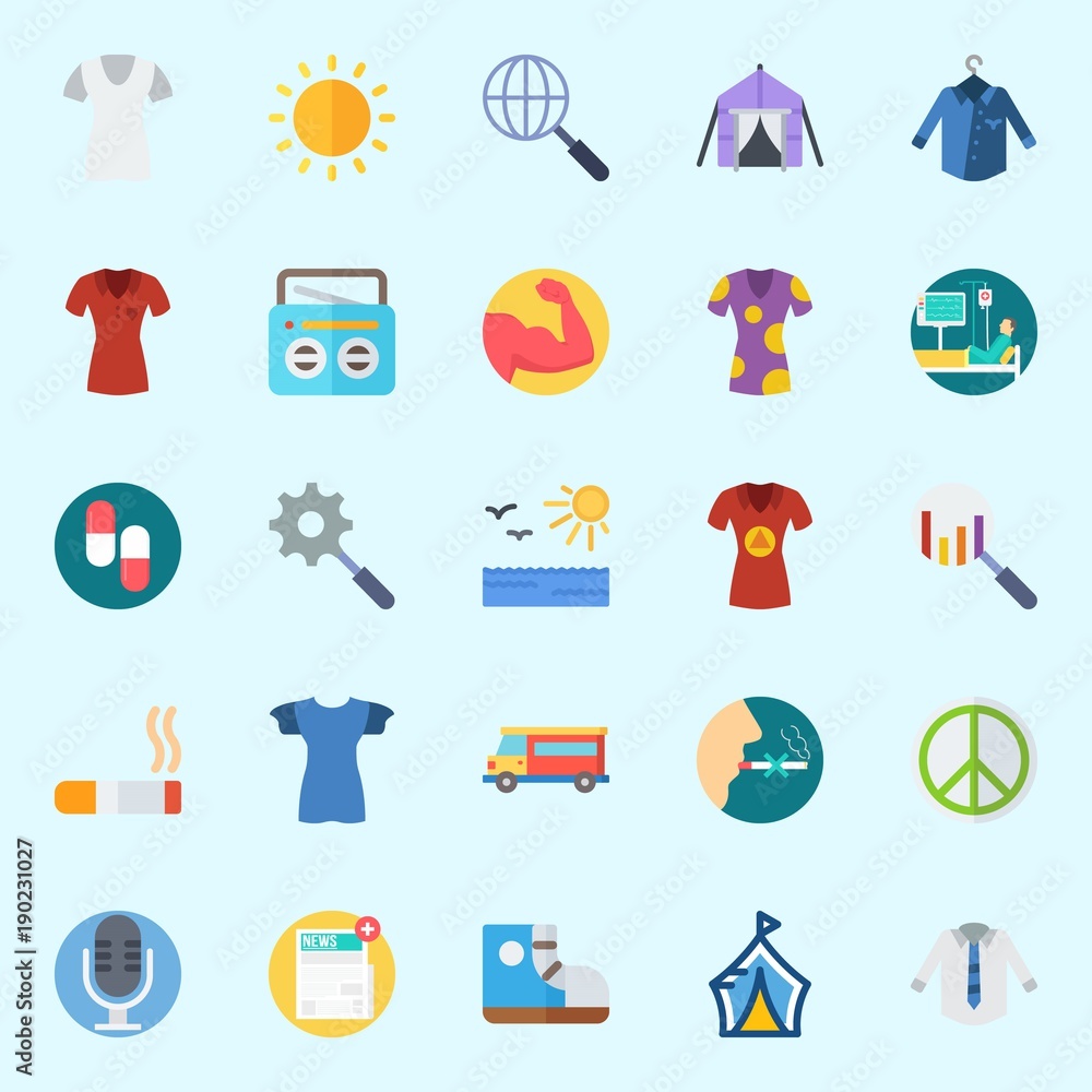Icons set about Hippies with search, pills, no smoking, sneakers, smoking and patient Icons set about Hippies with search, pills, no smoking, sneakers, smoking and patient