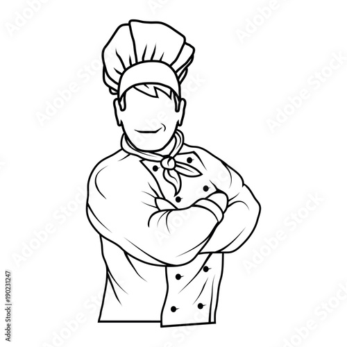 Chef in uniform. Cook logo. Chef Hat. Professional chef.