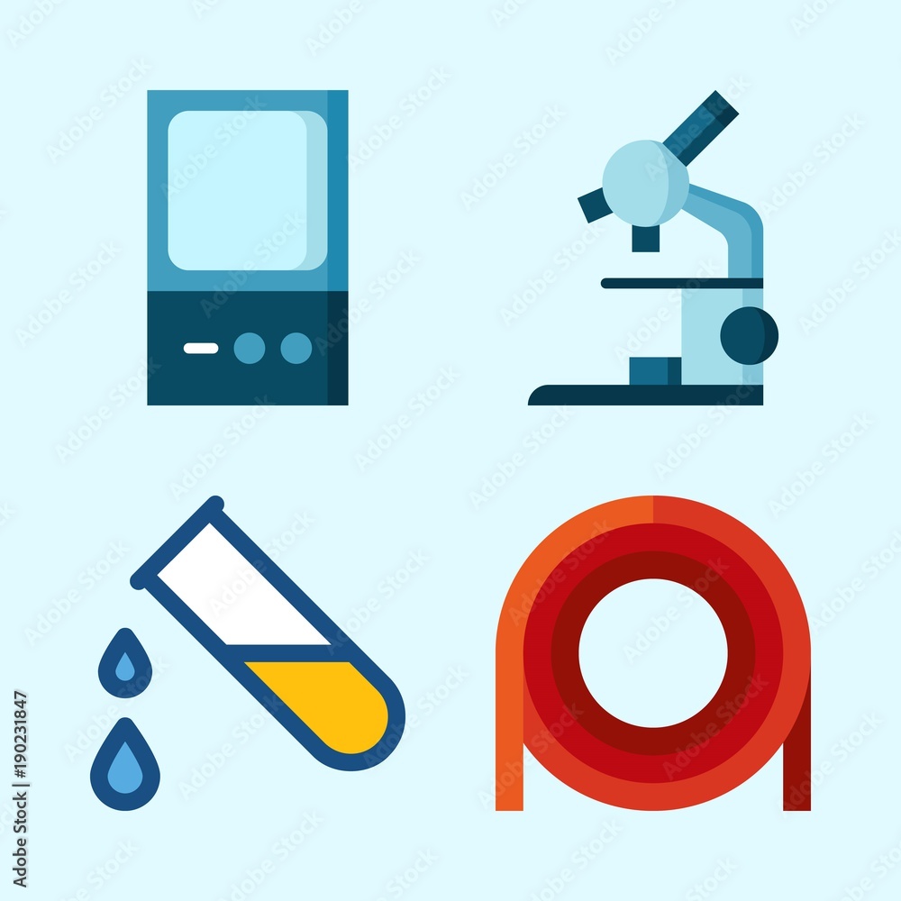 Icons set about Laboratory with lab, test tube and microscope Icons set about Laboratory with lab, test tube and microscope