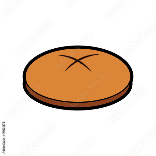 bread round loaf served as a meal accompaniment vector illustration