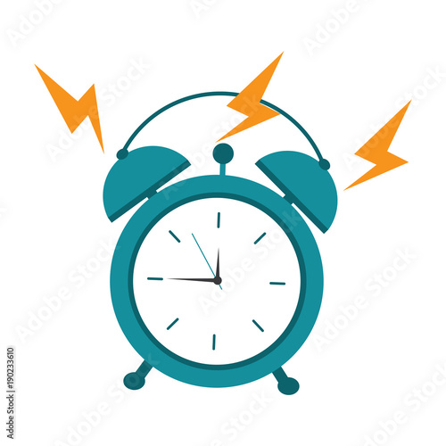 round clock alarm wake up ring icon vector illustration