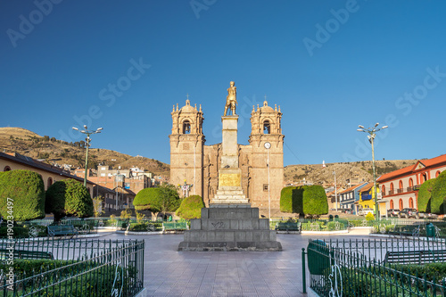 Puno Armas Plaza and Cathedral. (Peru) photo