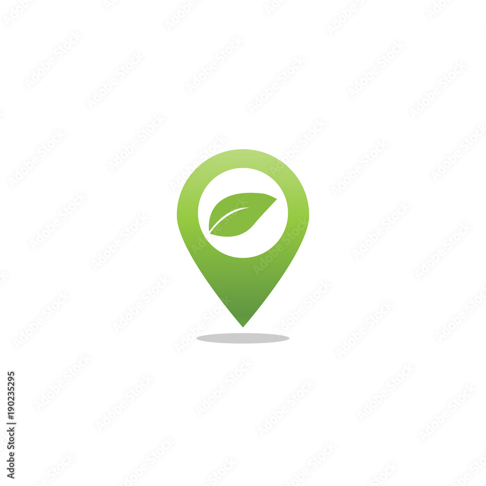 Pin map leaf agriculture logo design template vector Pin map leaf agriculture logo design template vector
