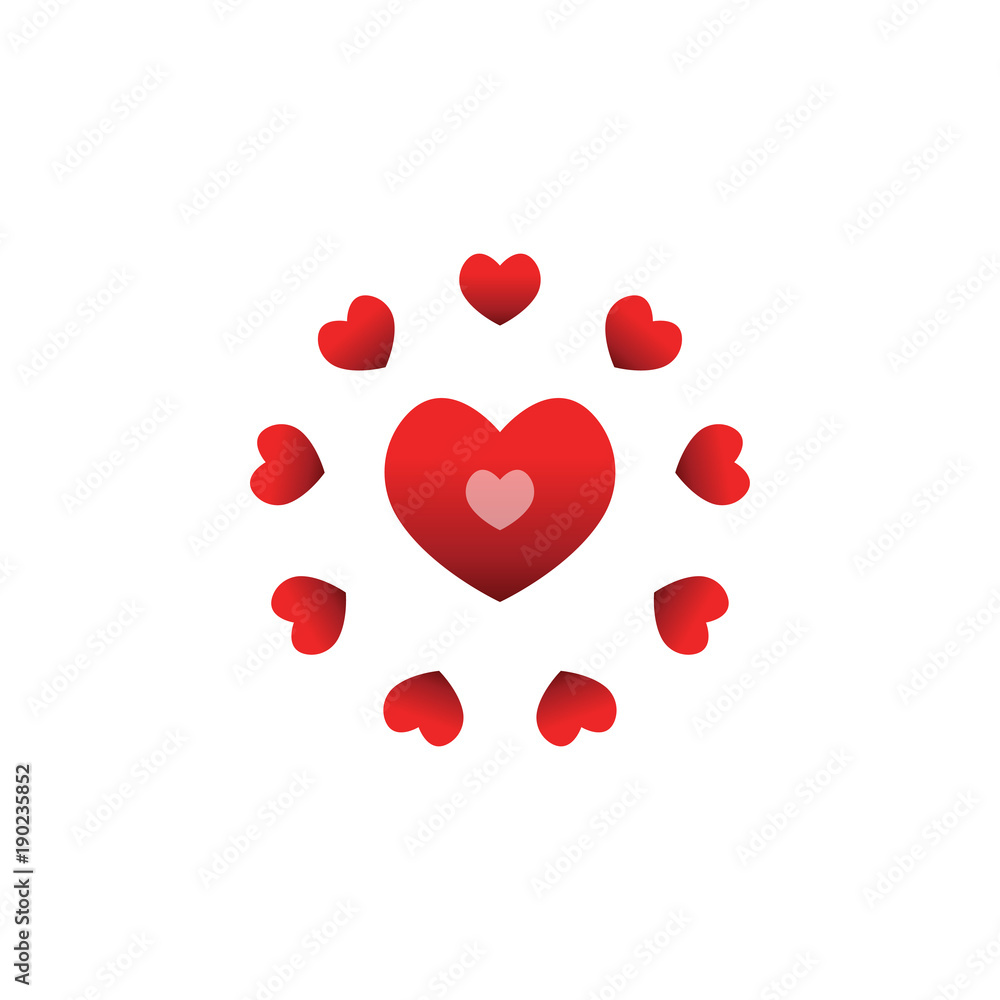 Decorative circle with love icon in the center template vector