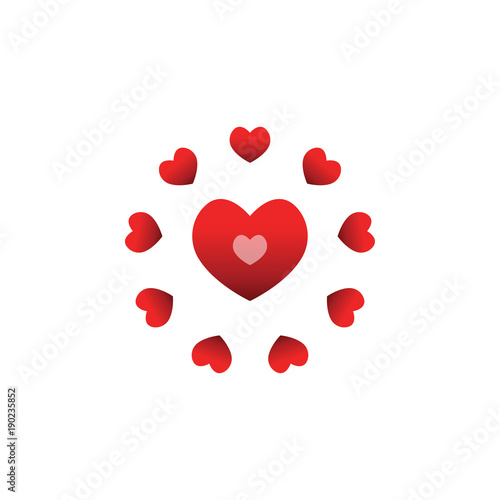 Decorative circle with love icon in the center template vector