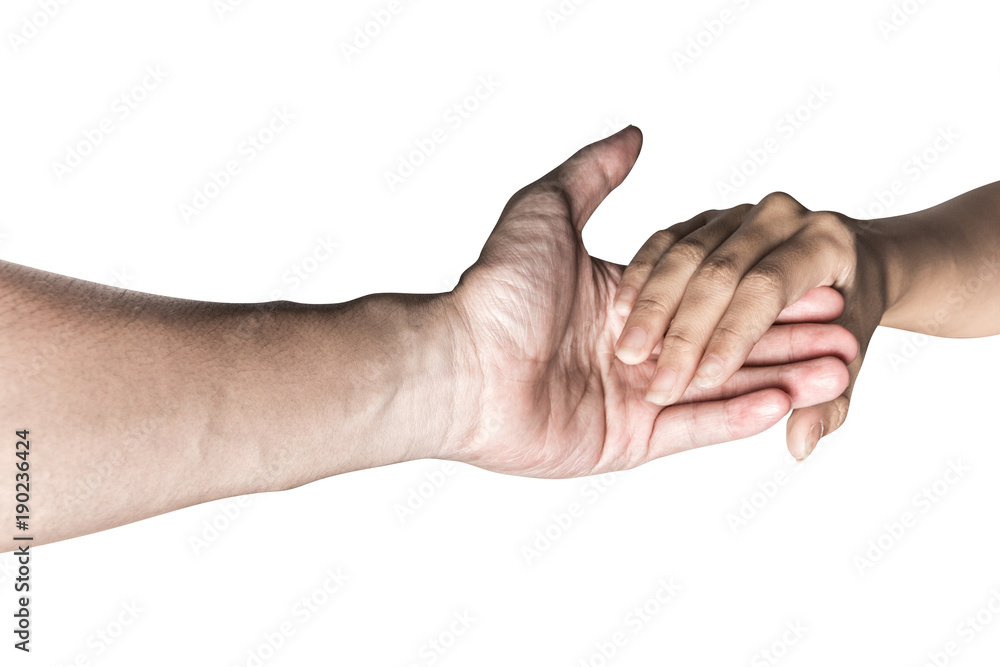 Hand open and ready to help or receive. Gesture isolated on white background with clipping path. Hand open and ready to help or receive. Gesture isolated on white background with clipping path.