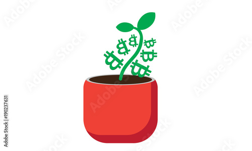 Blockchain Bitcoin Icon simbolo - Vettoriale - Albero dei soldi - Illustrazione