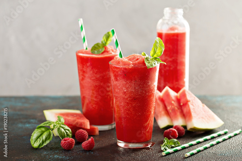 Refreshing cold summer drink watermelon slushie