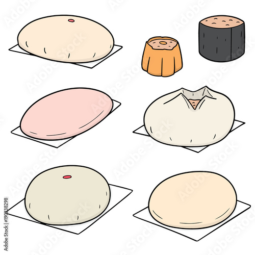 vector set of chinese snack