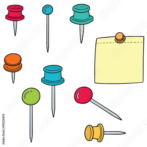 vector set of pin and memonote