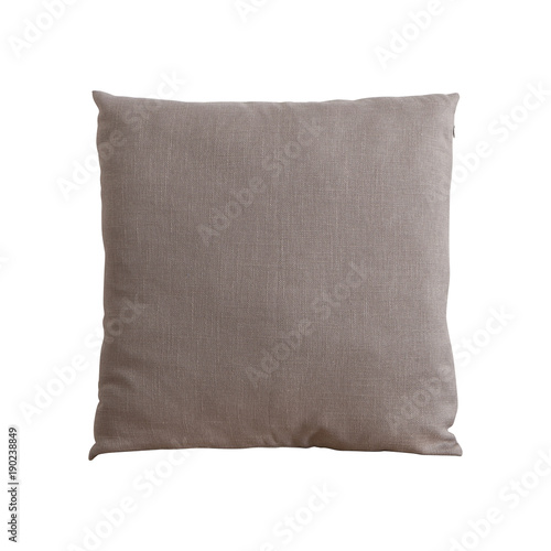 beige cushion on white background, cut out