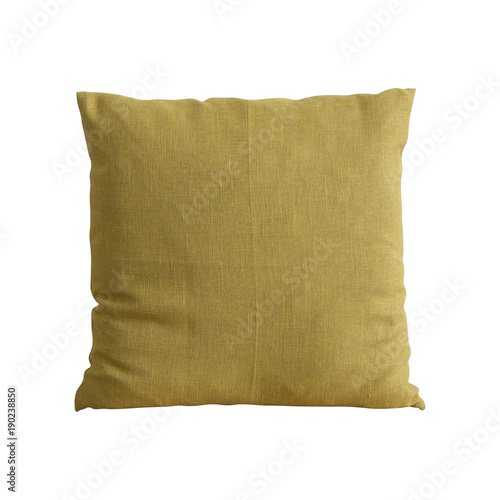 khaki color cushion on white background, isolated