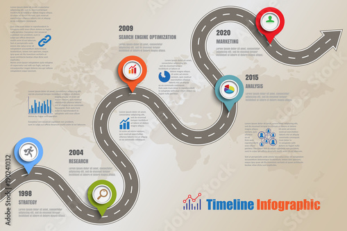 Business road map timeline infographic icons designed for abstract background template element modern diagram process web pages technology digital marketing data presentation chart Vector illustration