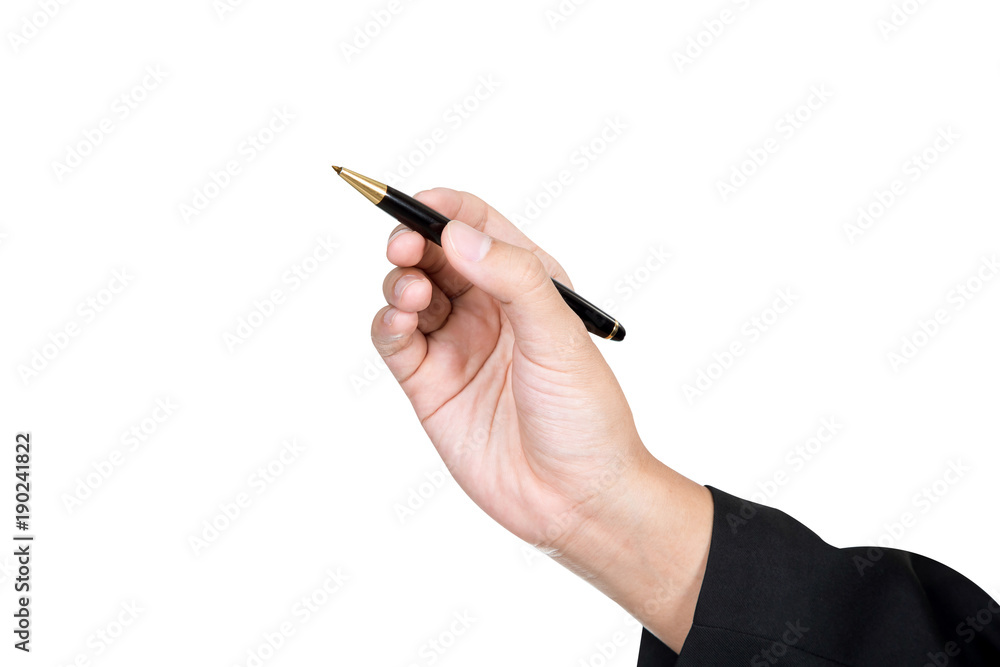 close up of a businessman writing drawing on the screen with clipping path isolated on white background close up of a businessman writing drawing on the screen with clipping path isolated on white background