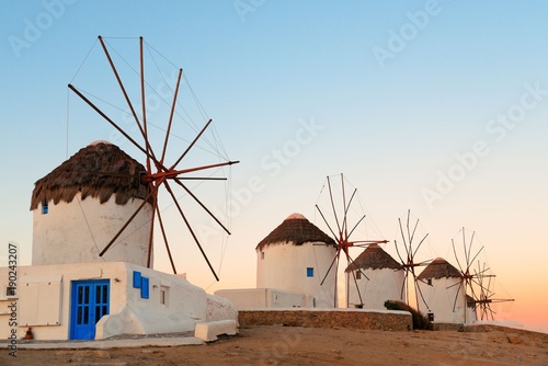 Mykonos windmill sunset