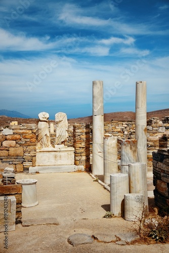 Pillar in Historical Ruins in Delos