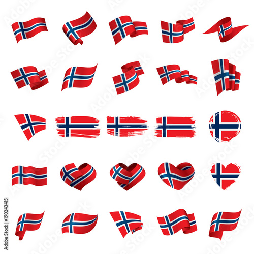 Norway flag, vector illustration