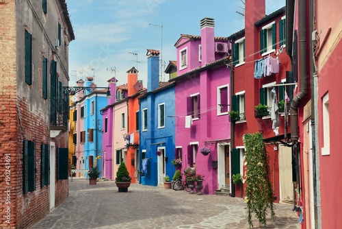 Colorful Burano street view