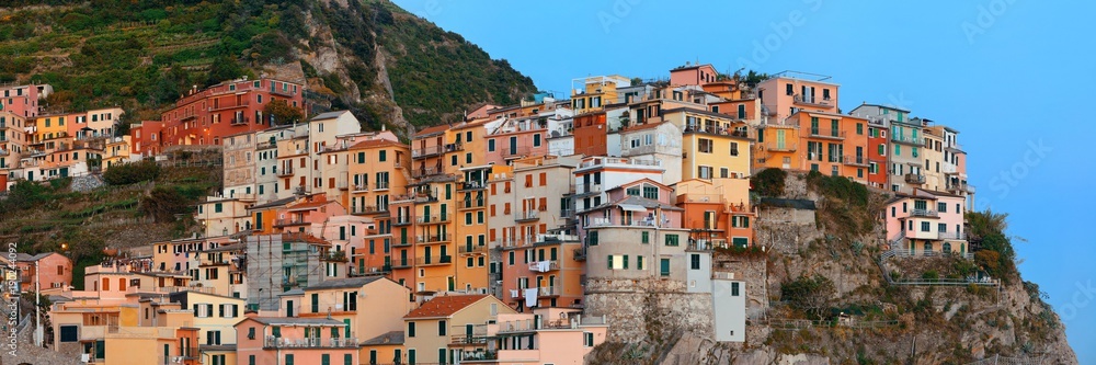 Manarola buildings panorama in Cinque Terre